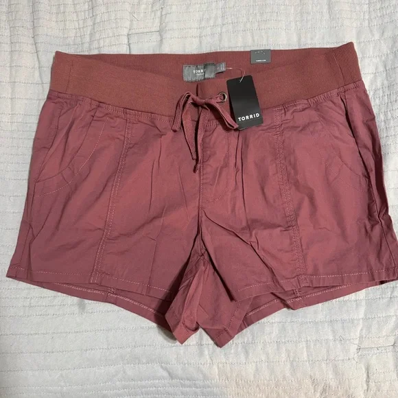 NWT Torrid Poplin Drawstring Shorts – Wild Ginger - Size 0 - Picture 3 of 5